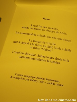 Un menu 100% oeuf & volaille