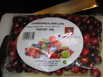 sachet cranberries fraîches